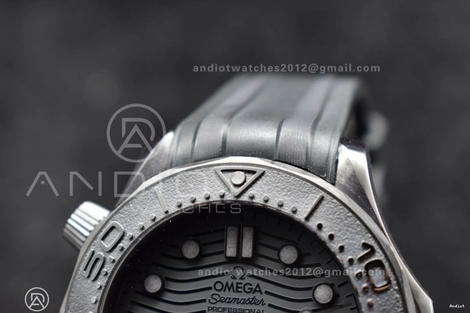 Seamaster Black VSF 43.5mm 1:1 Rubber Black Ceramic Dial Best 300m on Black A8806 Edition Strap 1228